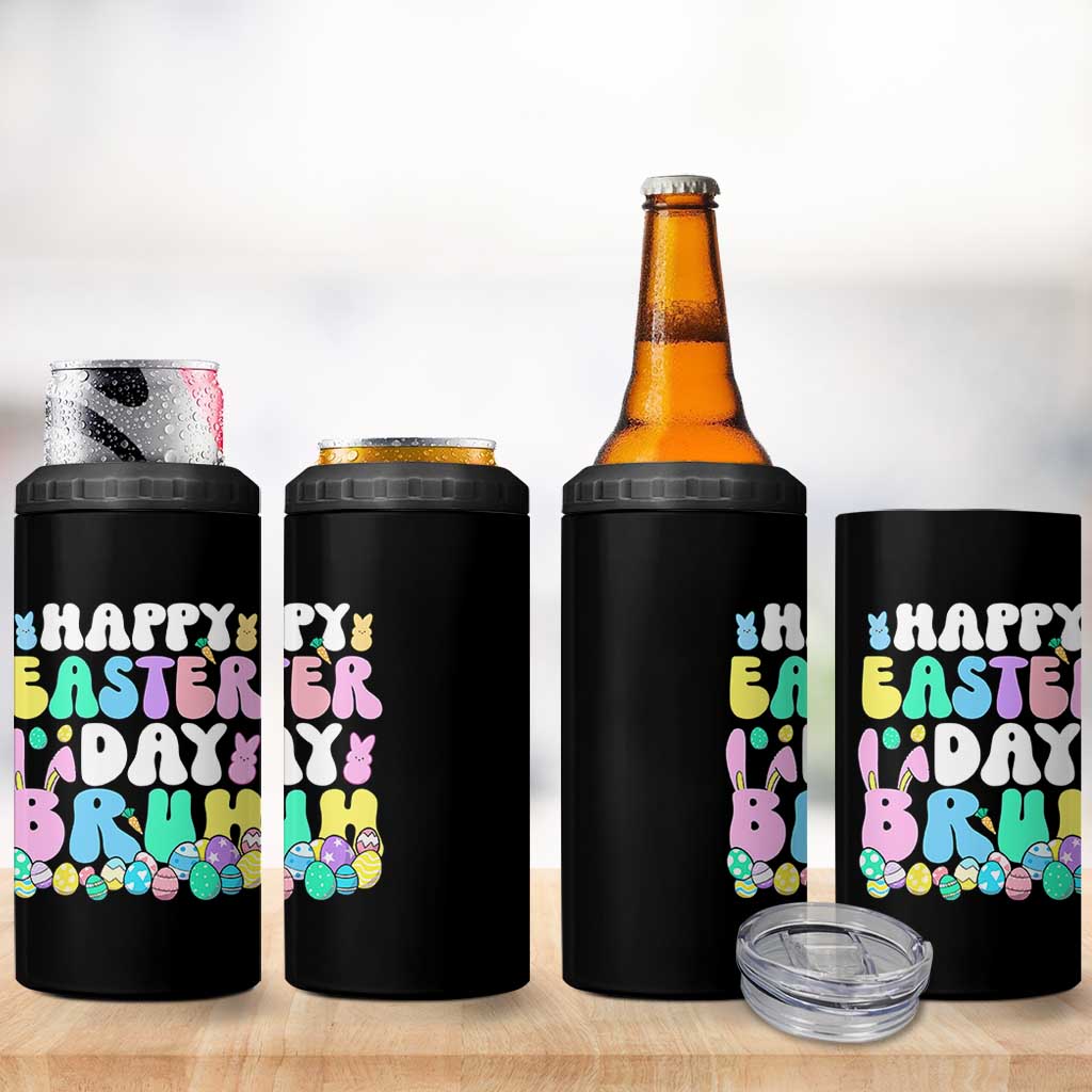 Bruh Easter 4 in 1 Can Cooler Tumbler Teens Boys Kids Cute Bunny Eggs - Wonder Print Shop