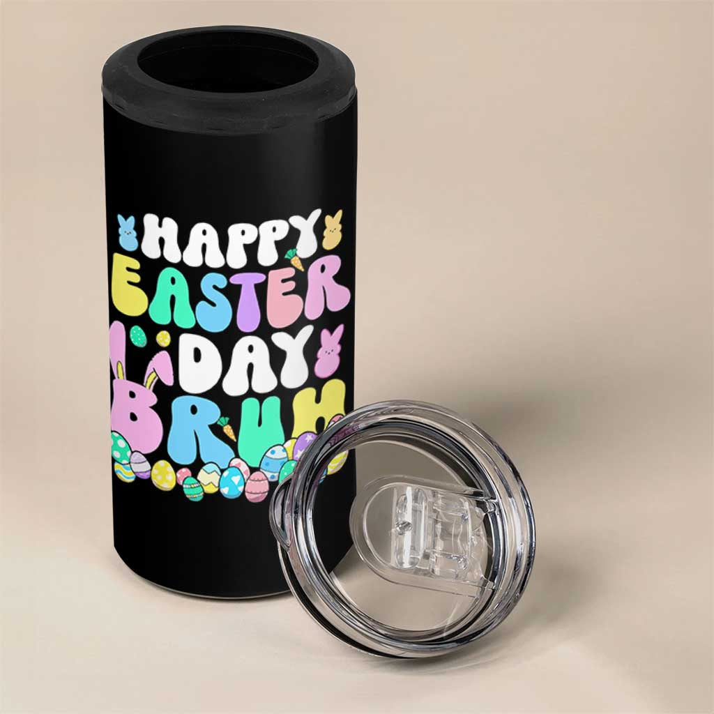 Bruh Easter 4 in 1 Can Cooler Tumbler Teens Boys Kids Cute Bunny Eggs - Wonder Print Shop