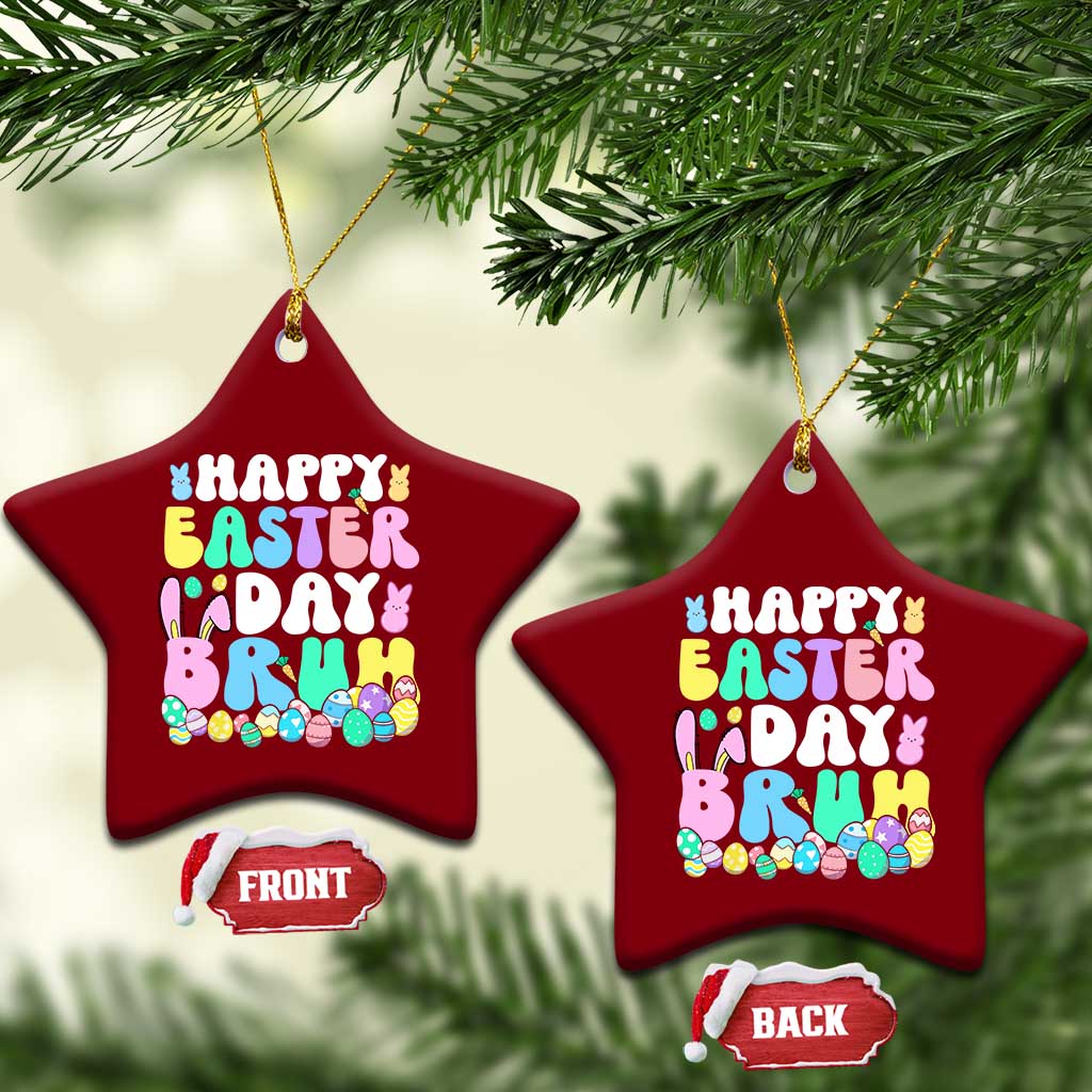 Bruh Easter Ceramic Ornament Teens Boys Kids Cute Bunny Eggs - Wonder Print Shop