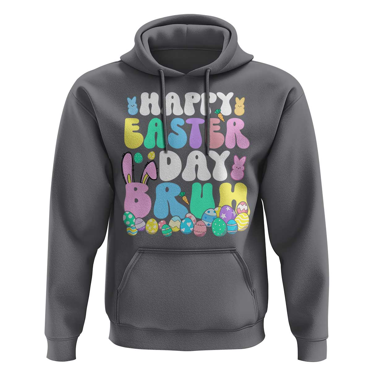 Bruh Easter Hoodie Teens Boys Kids Cute Bunny Eggs - Wonder Print Shop