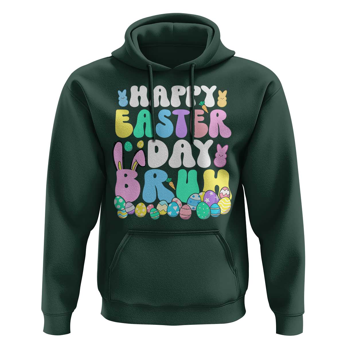 Bruh Easter Hoodie Teens Boys Kids Cute Bunny Eggs - Wonder Print Shop