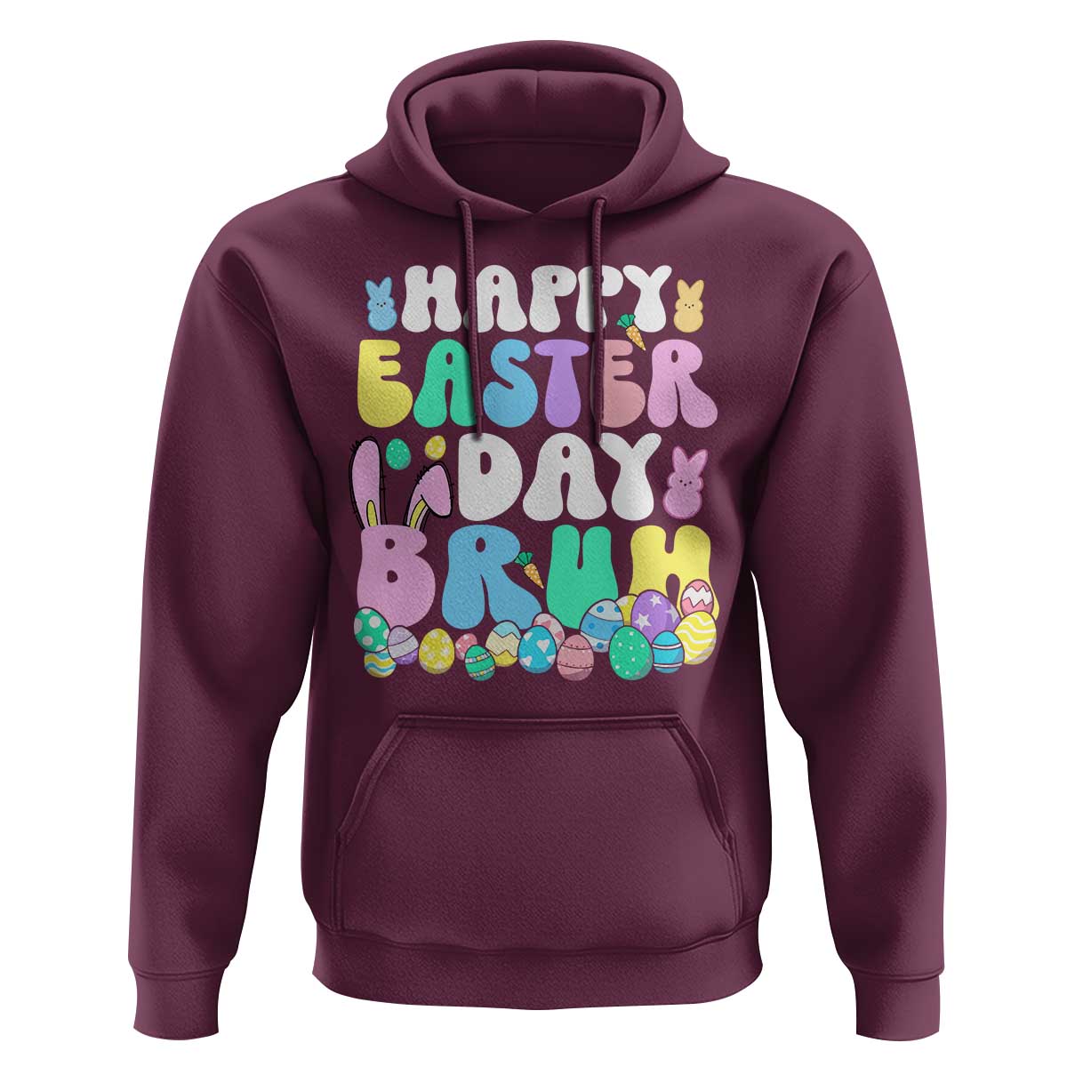 Bruh Easter Hoodie Teens Boys Kids Cute Bunny Eggs - Wonder Print Shop