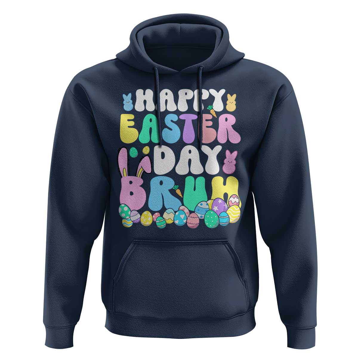 Bruh Easter Hoodie Teens Boys Kids Cute Bunny Eggs - Wonder Print Shop
