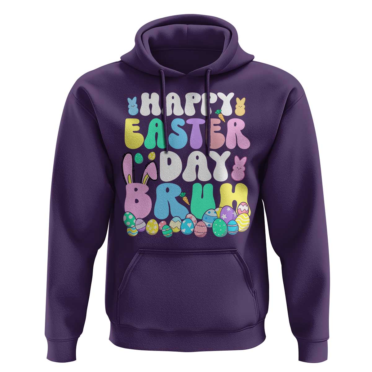 Bruh Easter Hoodie Teens Boys Kids Cute Bunny Eggs - Wonder Print Shop