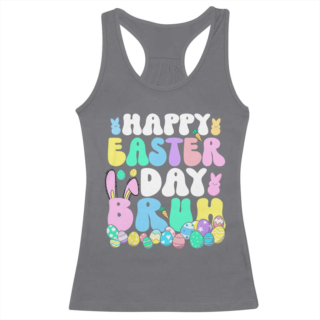 Bruh Easter Racerback Tank Top Teens Boys Kids Cute Bunny Eggs - Wonder Print Shop