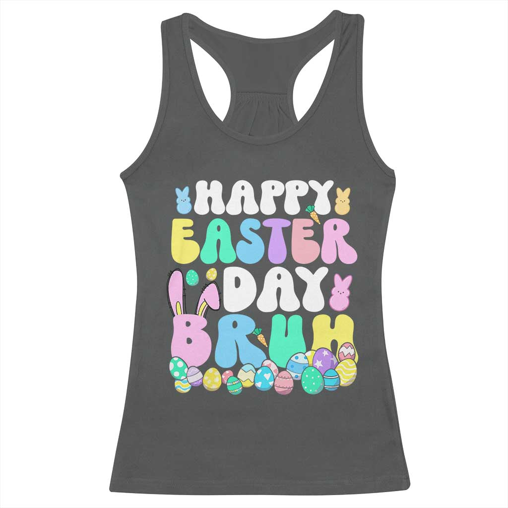 Bruh Easter Racerback Tank Top Teens Boys Kids Cute Bunny Eggs - Wonder Print Shop