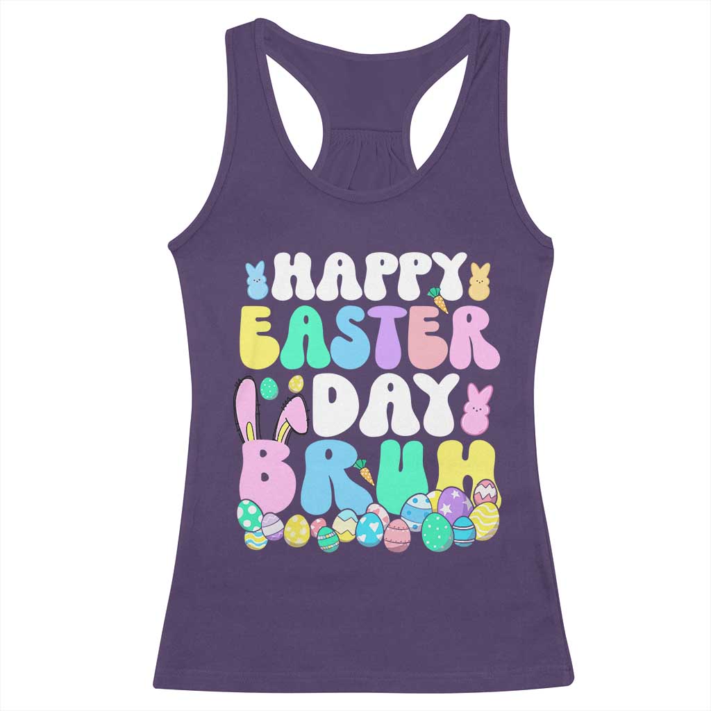 Bruh Easter Racerback Tank Top Teens Boys Kids Cute Bunny Eggs - Wonder Print Shop
