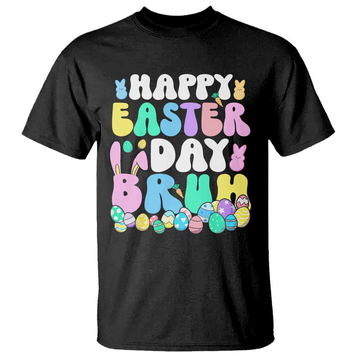 Bruh Easter T Shirt Teens Boys Kids Cute Bunny Eggs - Wonder Print Shop