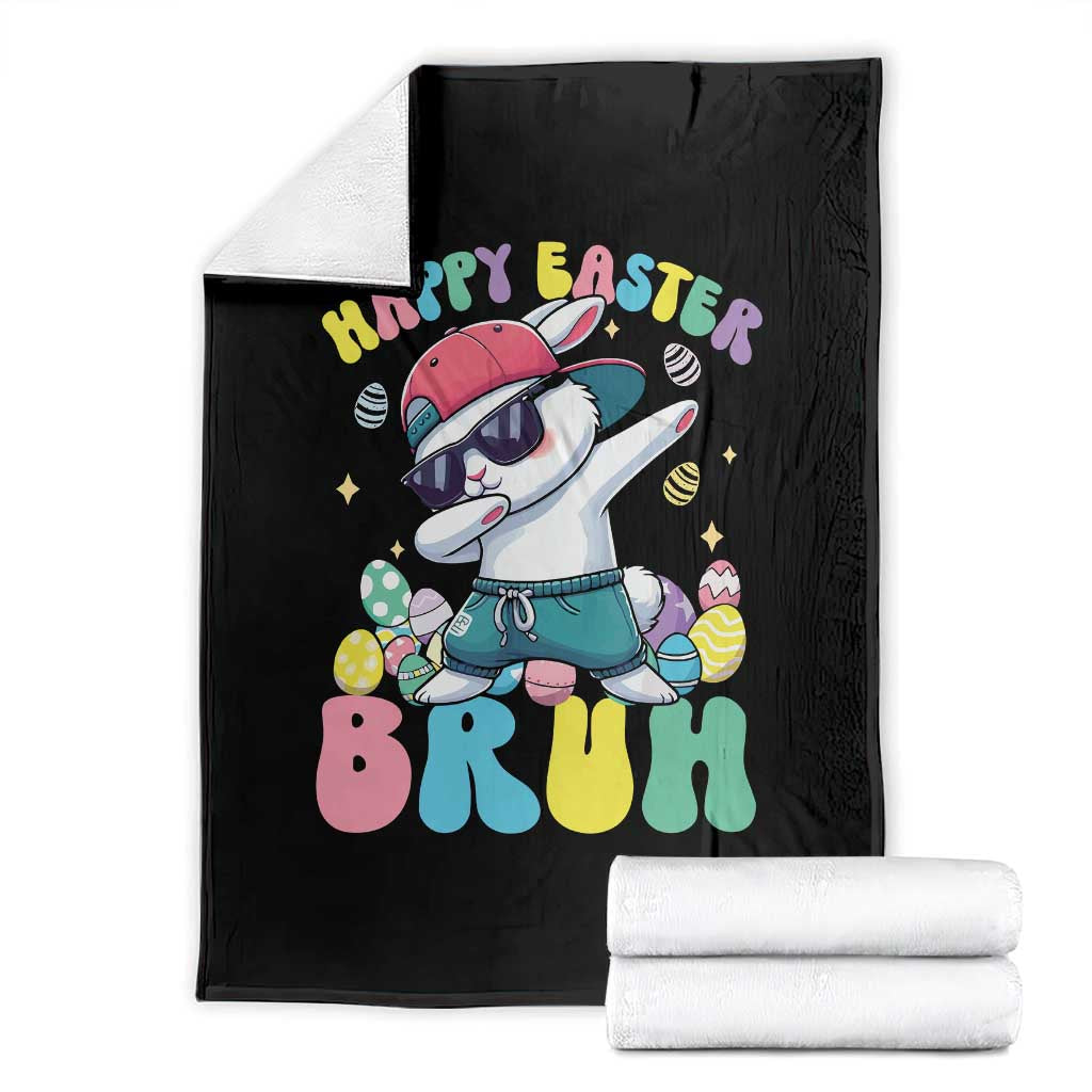 Bruh Easter Throw Blanket Funny Bunny Dab Rabbit Dance - Wonder Print Shop