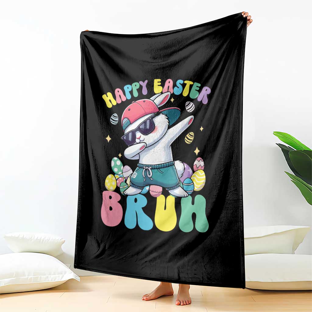 Bruh Easter Throw Blanket Funny Bunny Dab Rabbit Dance - Wonder Print Shop