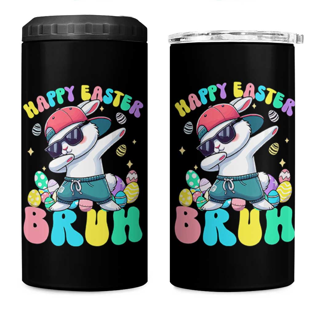 Bruh Easter 4 in 1 Can Cooler Tumbler Funny Bunny Dab Rabbit Dance - Wonder Print Shop