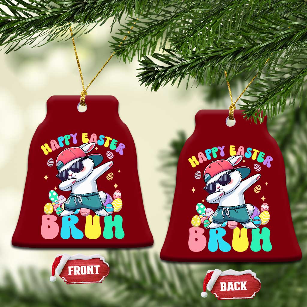 Bruh Easter Ceramic Ornament Funny Bunny Dab Rabbit Dance - Wonder Print Shop
