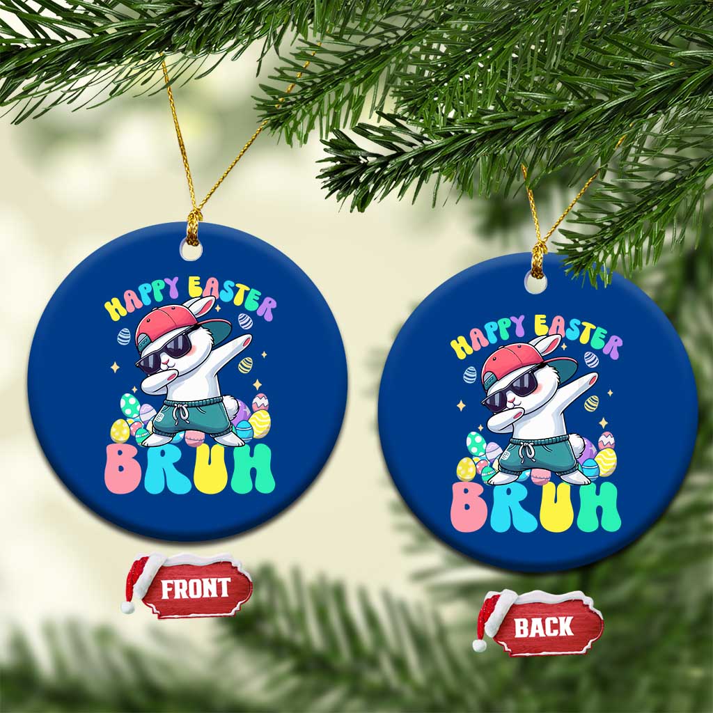 Bruh Easter Ceramic Ornament Funny Bunny Dab Rabbit Dance - Wonder Print Shop