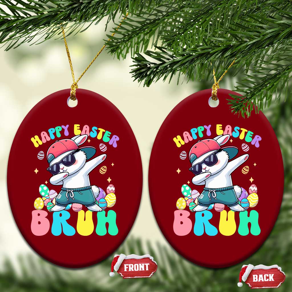 Bruh Easter Ceramic Ornament Funny Bunny Dab Rabbit Dance - Wonder Print Shop