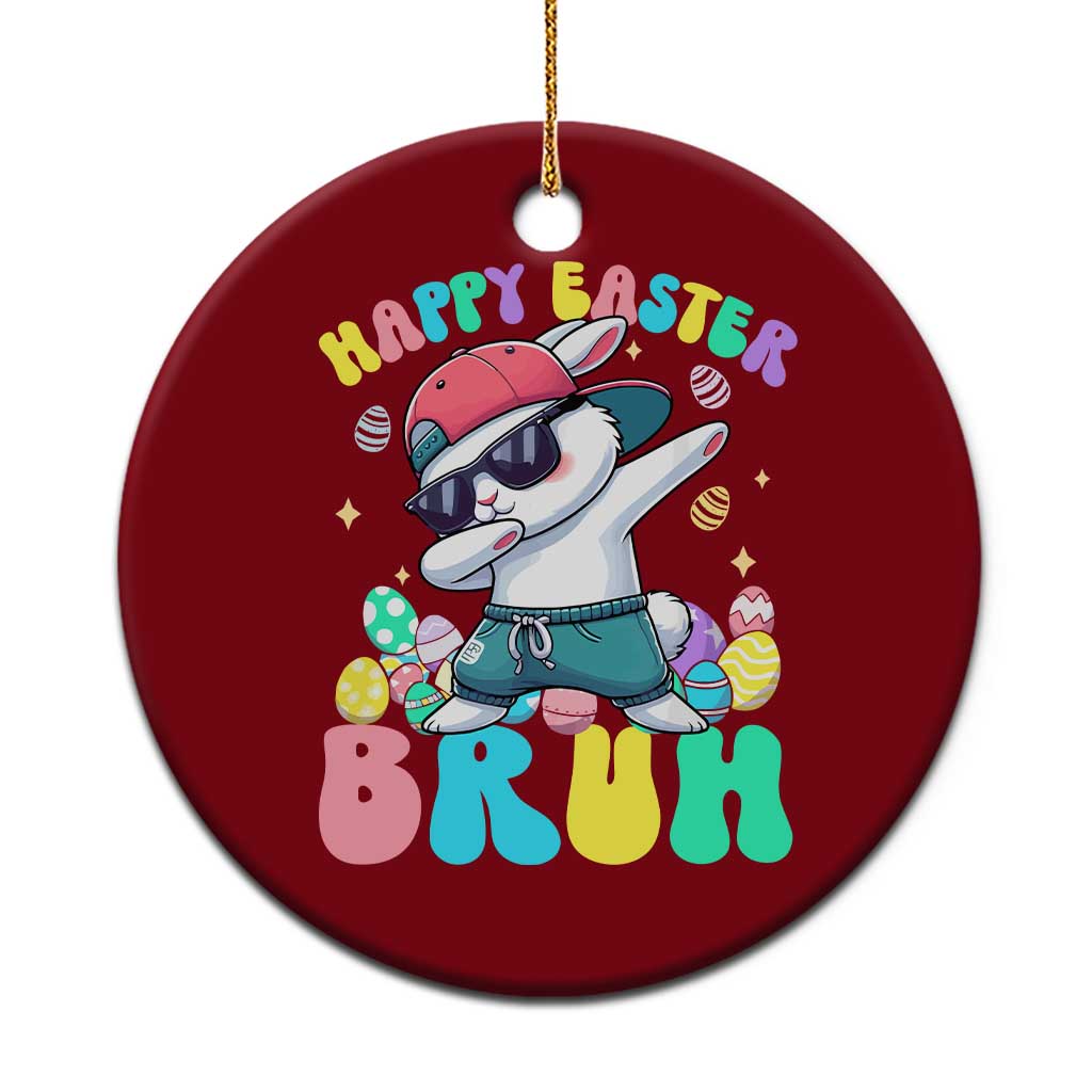 Bruh Easter Ceramic Ornament Funny Bunny Dab Rabbit Dance - Wonder Print Shop