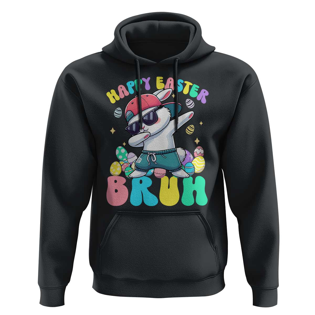 Bruh Easter Hoodie Funny Bunny Dab Rabbit Dance - Wonder Print Shop