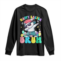 Bruh Easter Long Sleeve Shirt Funny Bunny Dab Rabbit Dance - Wonder Print Shop