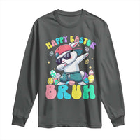 Bruh Easter Long Sleeve Shirt Funny Bunny Dab Rabbit Dance - Wonder Print Shop