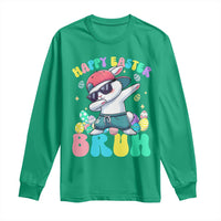 Bruh Easter Long Sleeve Shirt Funny Bunny Dab Rabbit Dance - Wonder Print Shop