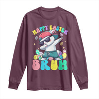 Bruh Easter Long Sleeve Shirt Funny Bunny Dab Rabbit Dance - Wonder Print Shop