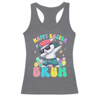 Bruh Easter Racerback Tank Top Funny Bunny Dab Rabbit Dance - Wonder Print Shop