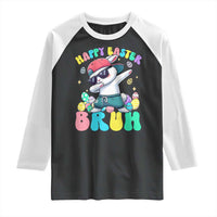 Bruh Easter Raglan Shirt Funny Bunny Dab Rabbit Dance - Wonder Print Shop