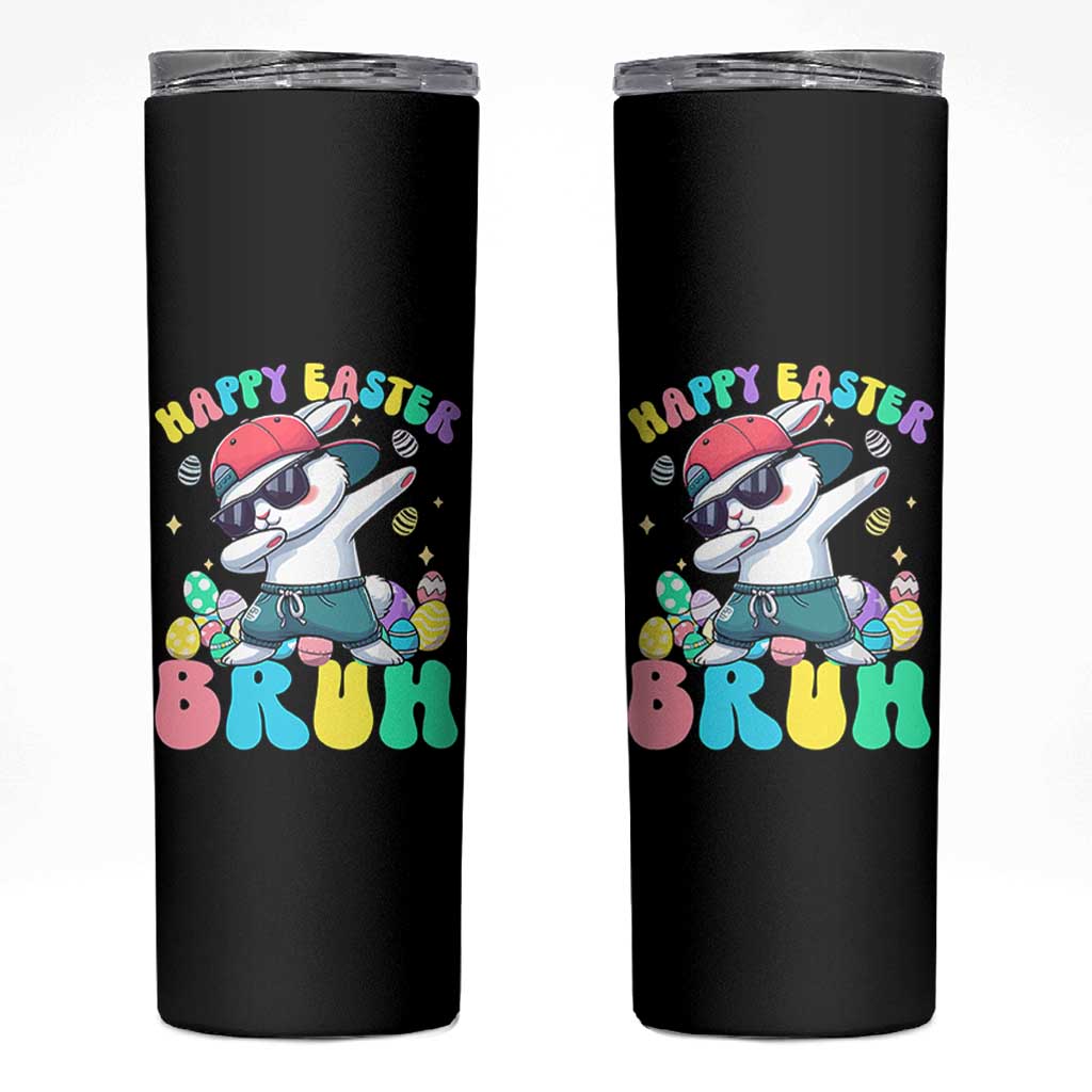 Bruh Easter Skinny Tumbler Funny Bunny Dab Rabbit Dance - Wonder Print Shop