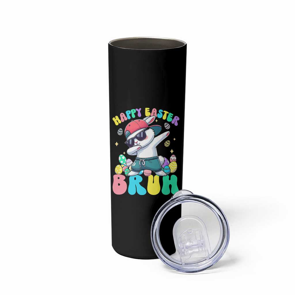 Bruh Easter Skinny Tumbler Funny Bunny Dab Rabbit Dance - Wonder Print Shop