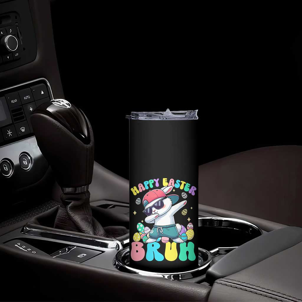 Bruh Easter Skinny Tumbler Funny Bunny Dab Rabbit Dance - Wonder Print Shop