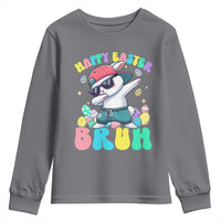Bruh Easter Youth Sweatshirt Funny Bunny Dab Rabbit Dance - Wonder Print Shop