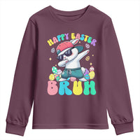 Bruh Easter Youth Sweatshirt Funny Bunny Dab Rabbit Dance - Wonder Print Shop