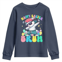 Bruh Easter Youth Sweatshirt Funny Bunny Dab Rabbit Dance - Wonder Print Shop