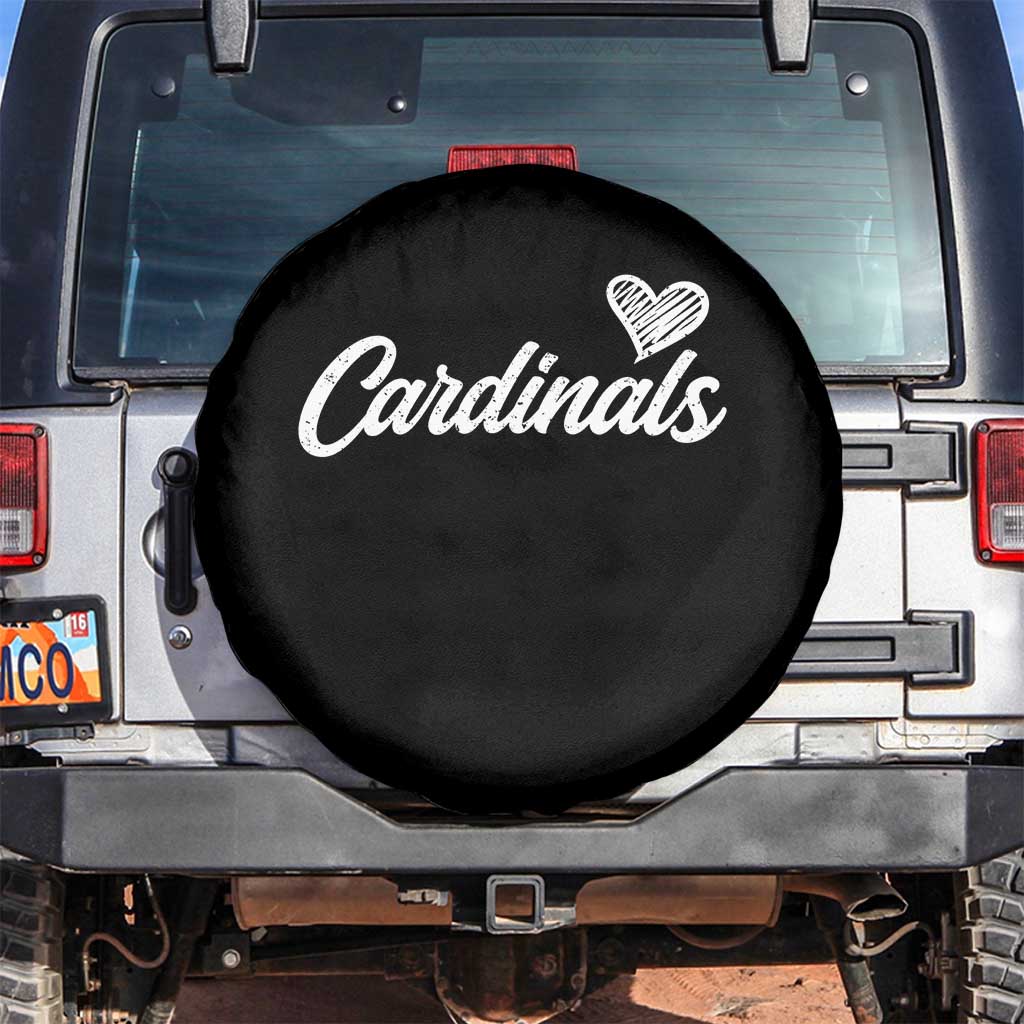 Cardinal Lovers Spare Tire Cover Vintage Script Heart Graphic