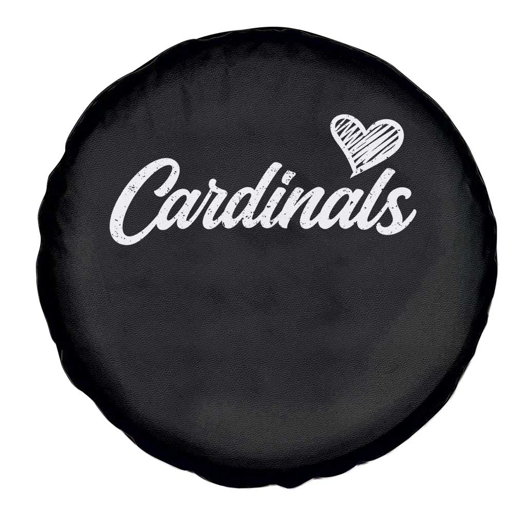 Cardinal Lovers Spare Tire Cover Vintage Script Heart Graphic