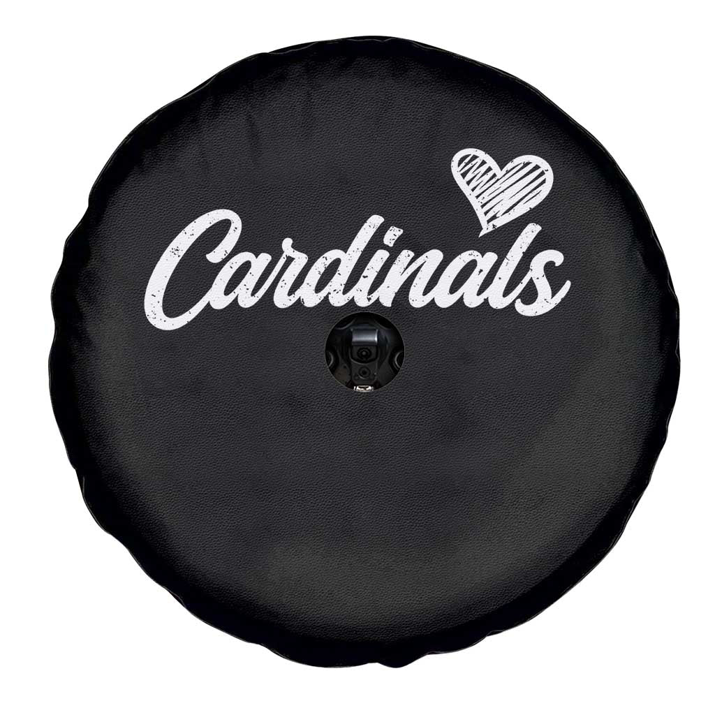 Cardinal Lovers Spare Tire Cover Vintage Script Heart Graphic