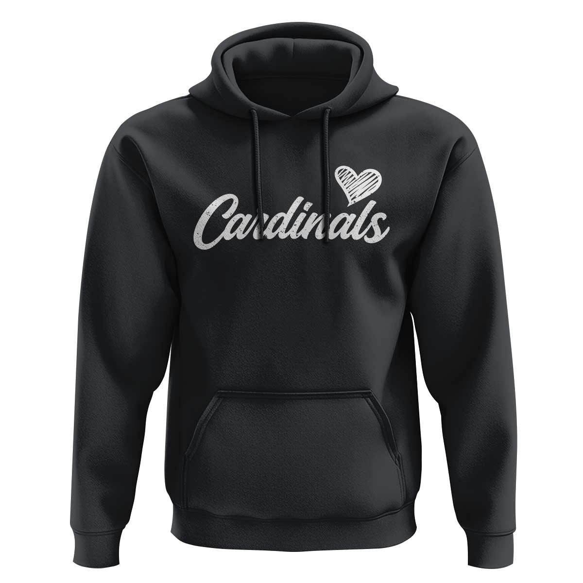 Cardinal Lovers Hoodie Vintage Script Heart Graphic