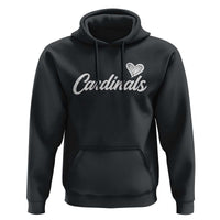 Cardinal Lovers Hoodie Vintage Script Heart Graphic