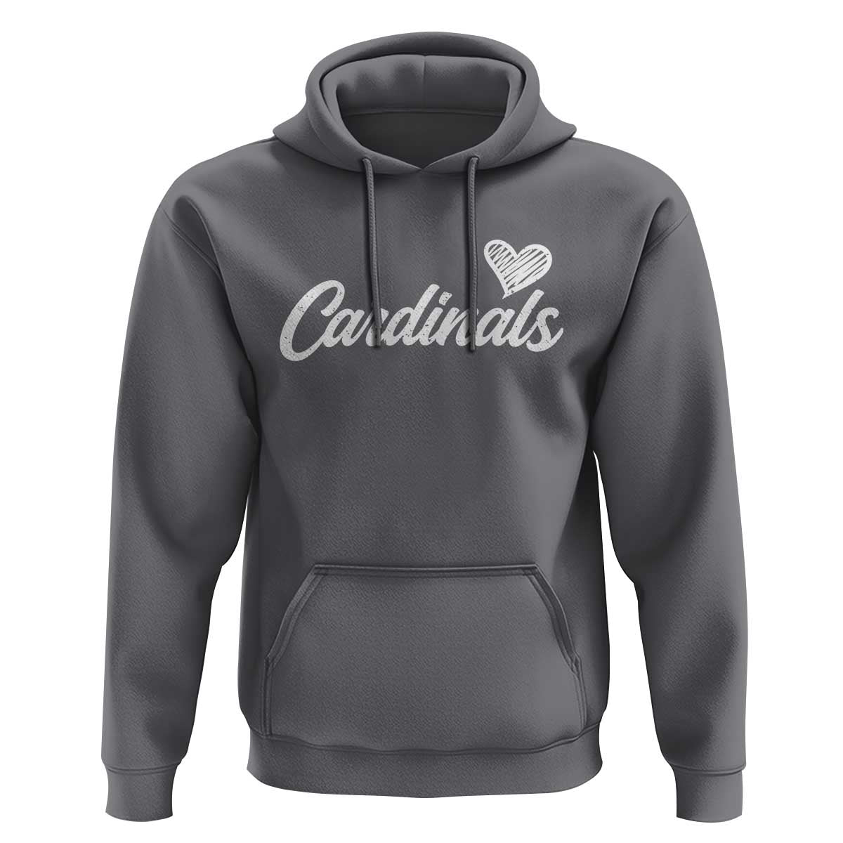 Cardinal Lovers Hoodie Vintage Script Heart Graphic