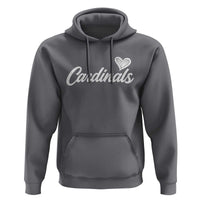 Cardinal Lovers Hoodie Vintage Script Heart Graphic
