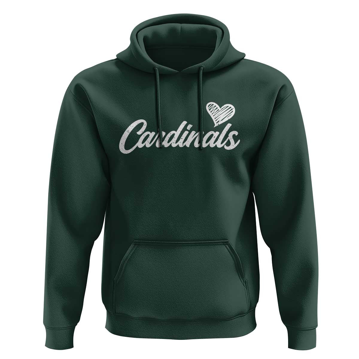Cardinal Lovers Hoodie Vintage Script Heart Graphic