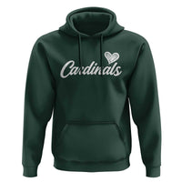 Cardinal Lovers Hoodie Vintage Script Heart Graphic