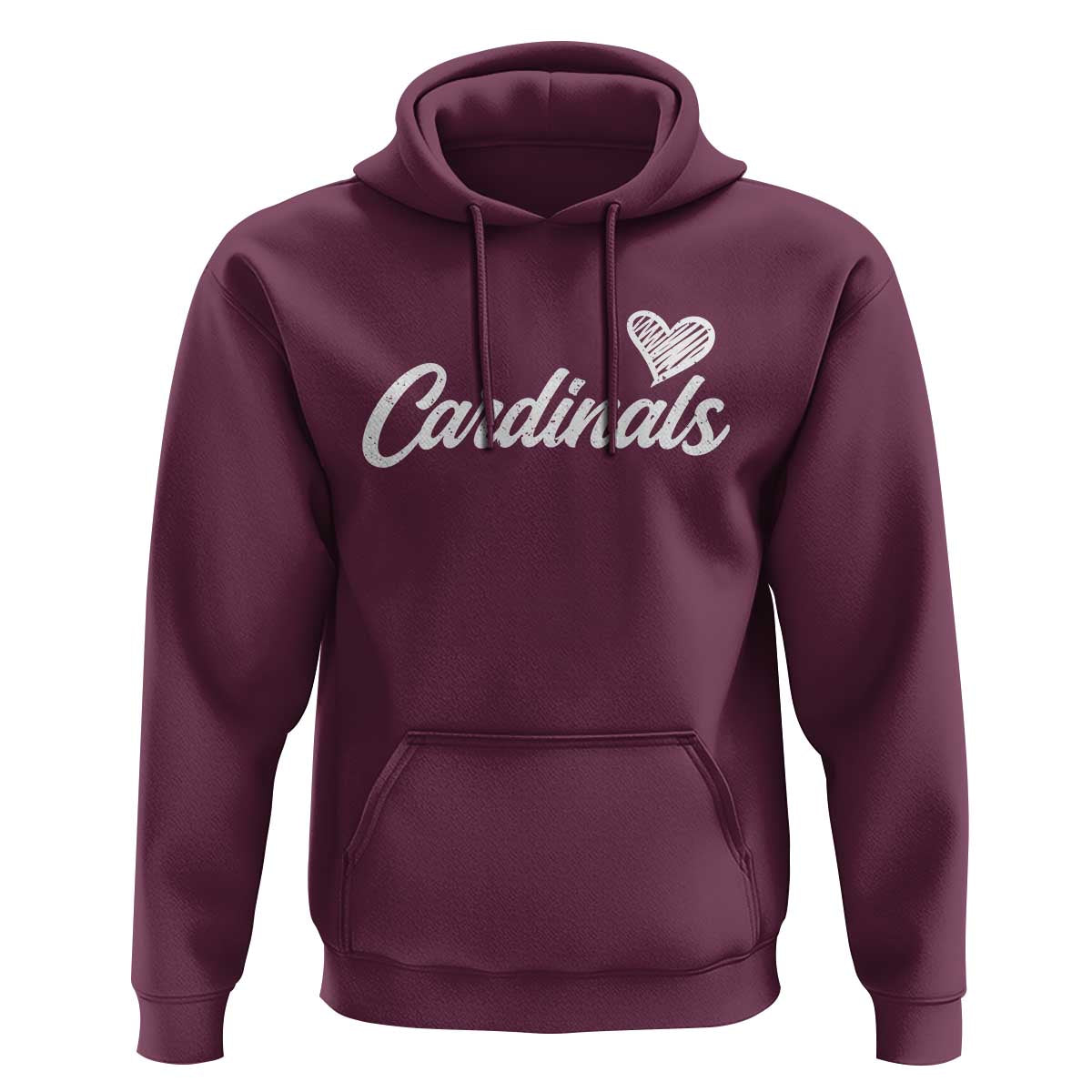 Cardinal Lovers Hoodie Vintage Script Heart Graphic