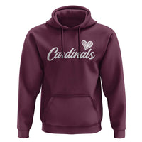 Cardinal Lovers Hoodie Vintage Script Heart Graphic