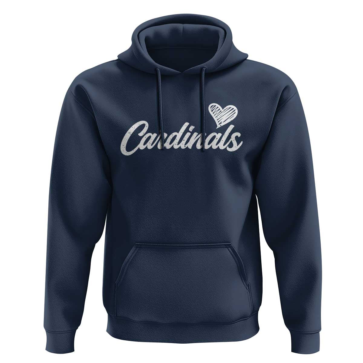 Cardinal Lovers Hoodie Vintage Script Heart Graphic
