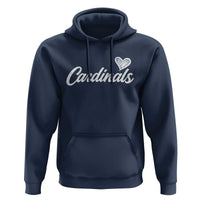 Cardinal Lovers Hoodie Vintage Script Heart Graphic