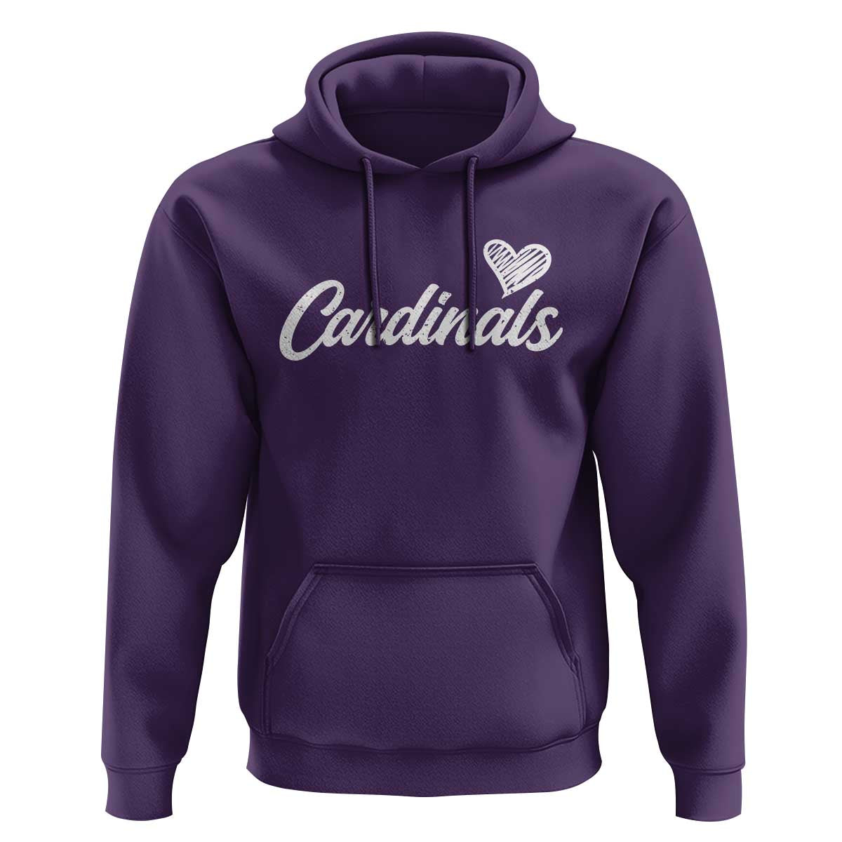 Cardinal Lovers Hoodie Vintage Script Heart Graphic