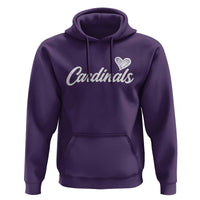 Cardinal Lovers Hoodie Vintage Script Heart Graphic