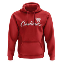Cardinal Lovers Hoodie Vintage Script Heart Graphic