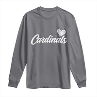 Cardinal Lovers Long Sleeve Shirt Vintage Script Heart Graphic