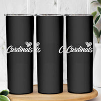 Cardinal Lovers Skinny Tumbler Vintage Script Heart Graphic